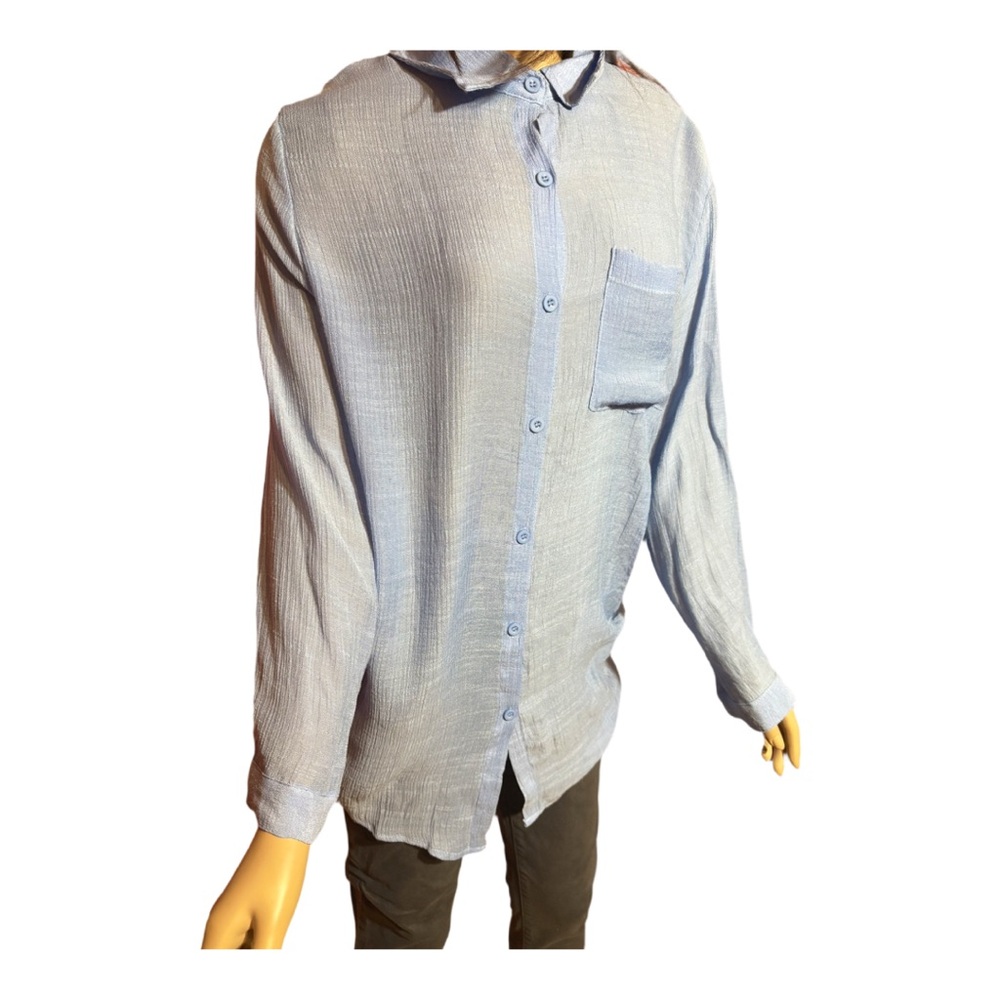 Blue Button-Up Shirt - Picture 2 of 3